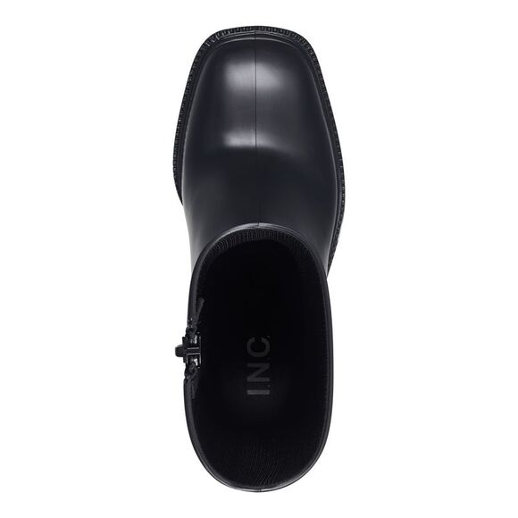 INC Womens Black Cushioned Everett Square Toe Block Heel Zip-Up Rain Boots 10 M - Picture 3 of 4